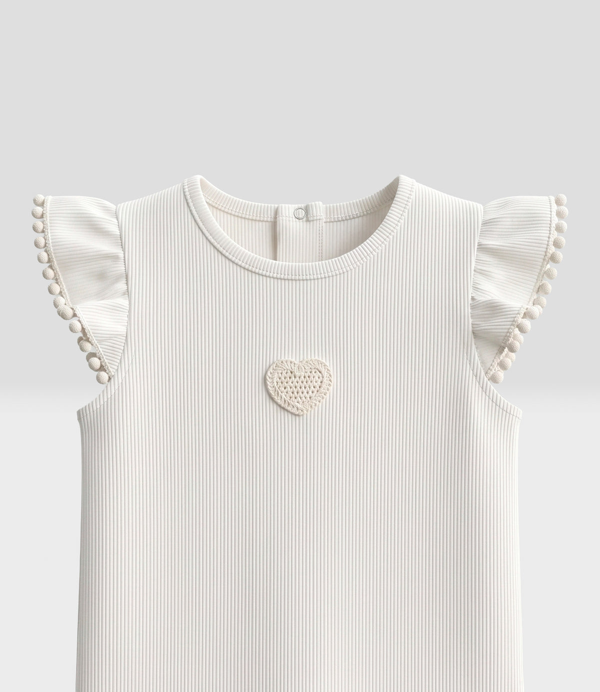 Polera bebé niña con vuelos 6 meses / Blanco
