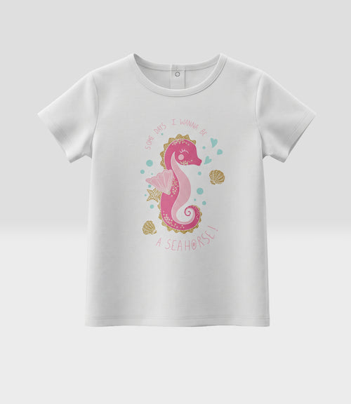 Polera bebé niña seahorse 6 meses / Blanco