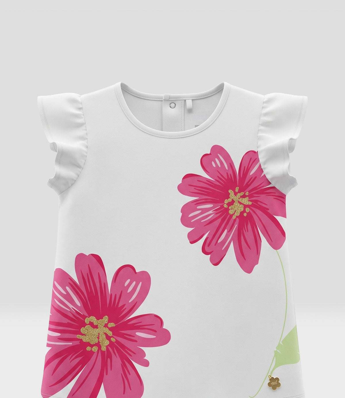 Polera bebé niña flores 6 meses / Crudo