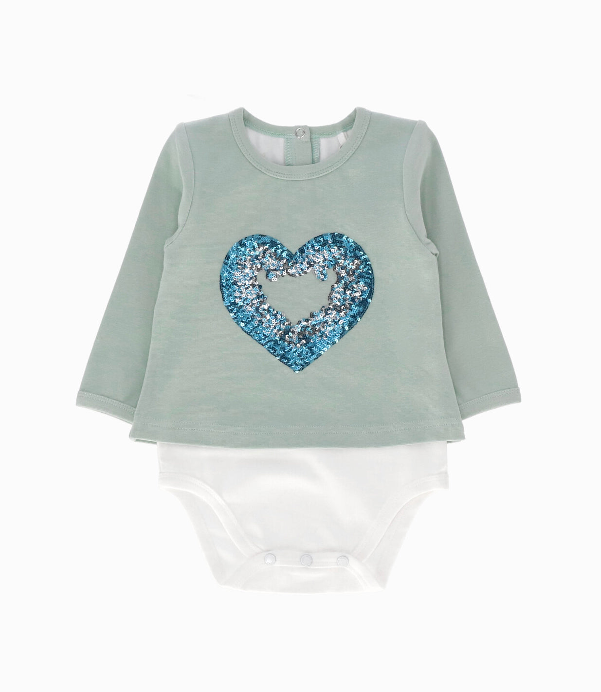 Body Bebé Niña Corazón 6 meses / Menta