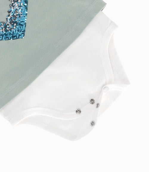 Body Bebé Niña Corazón 6 meses / Menta