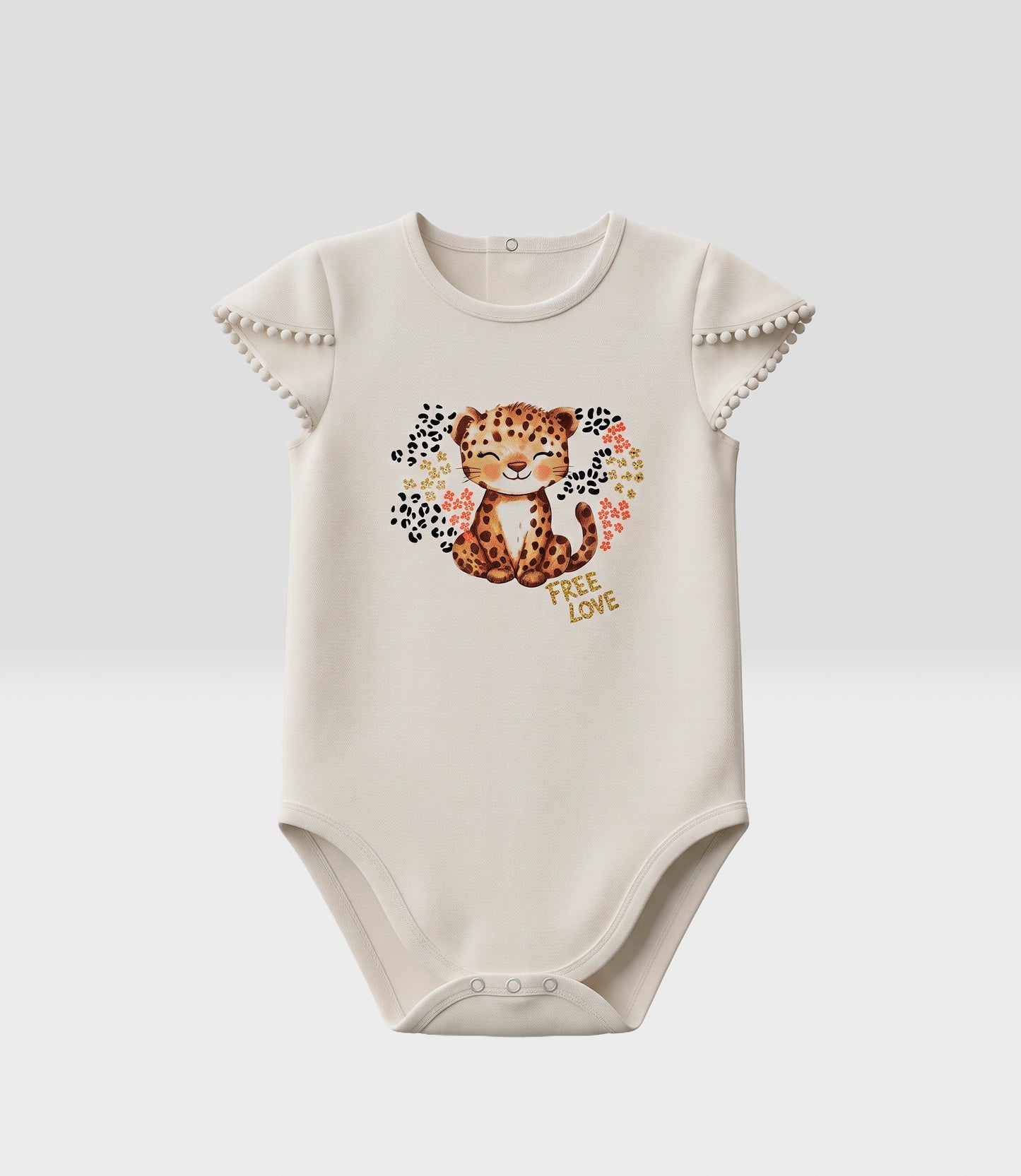 Body bebé niña animal print 6 meses / Blanco
