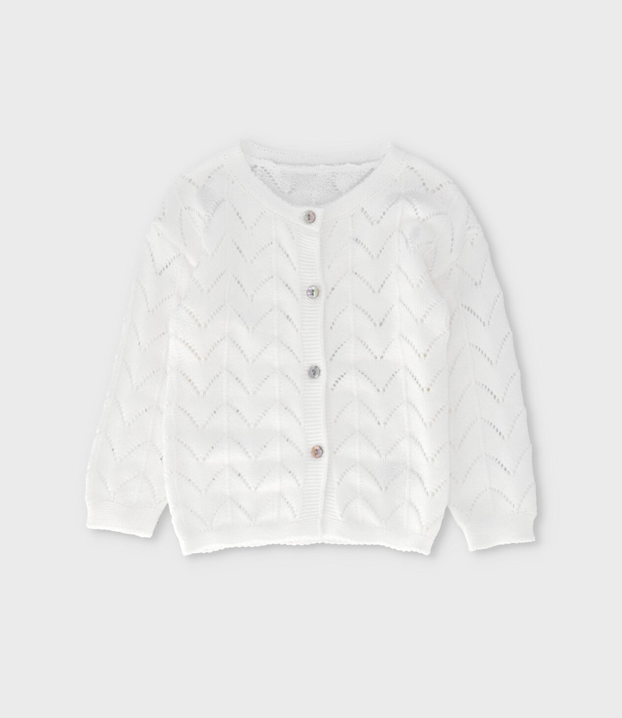 Chaleco bebé niña tejido 6 meses / Blanco