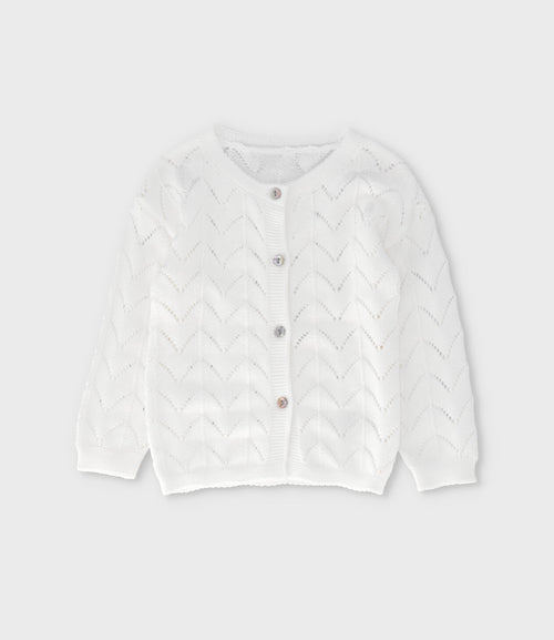 Chaleco bebé niña tejido 6 meses / Blanco