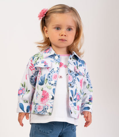 Chaqueta bebé niña floreada