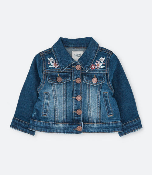 Chaqueta bebé niña denim 6 meses / Celeste