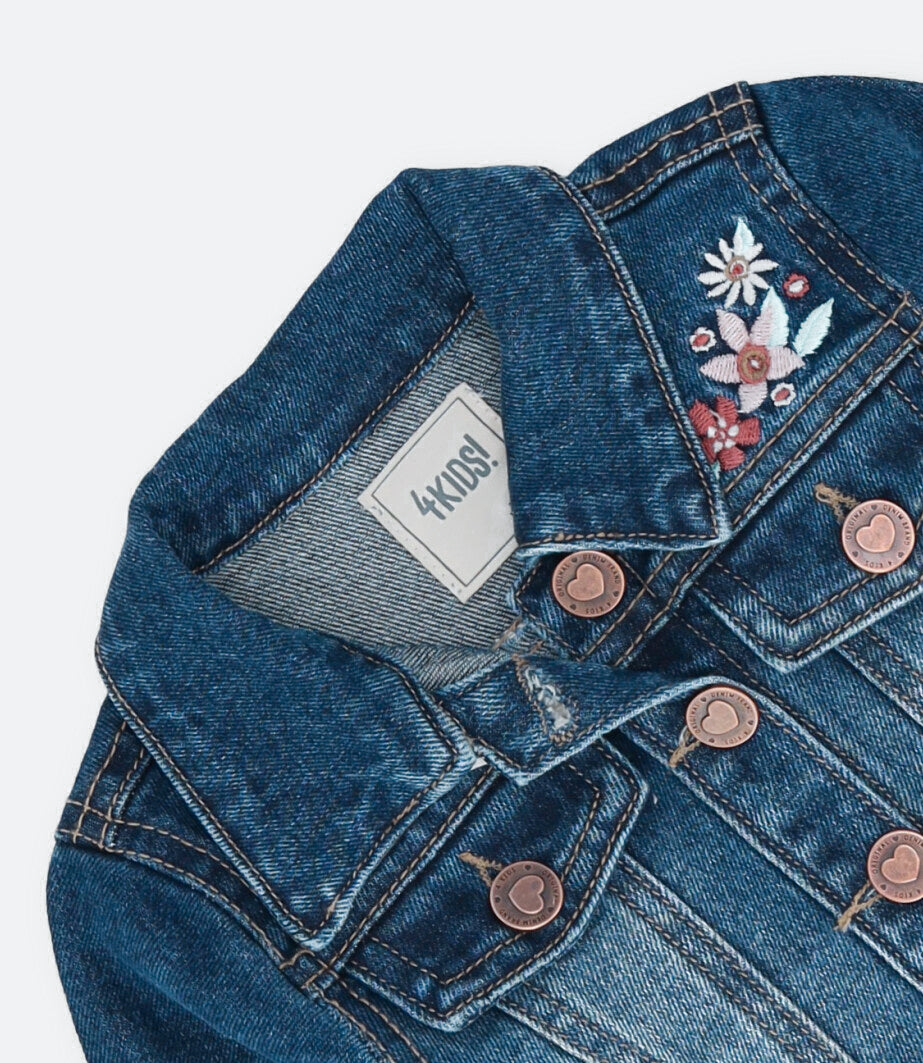 Chaqueta bebé niña denim 6 meses / Celeste