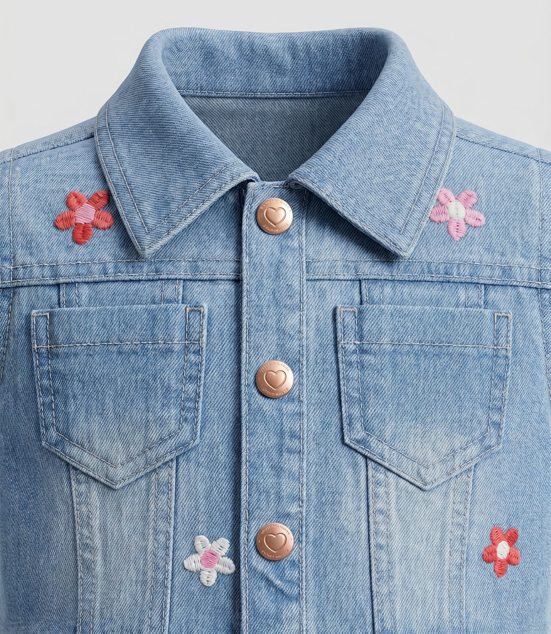 Chaqueta bebé niña de denim con vuelos 6 meses / Celeste