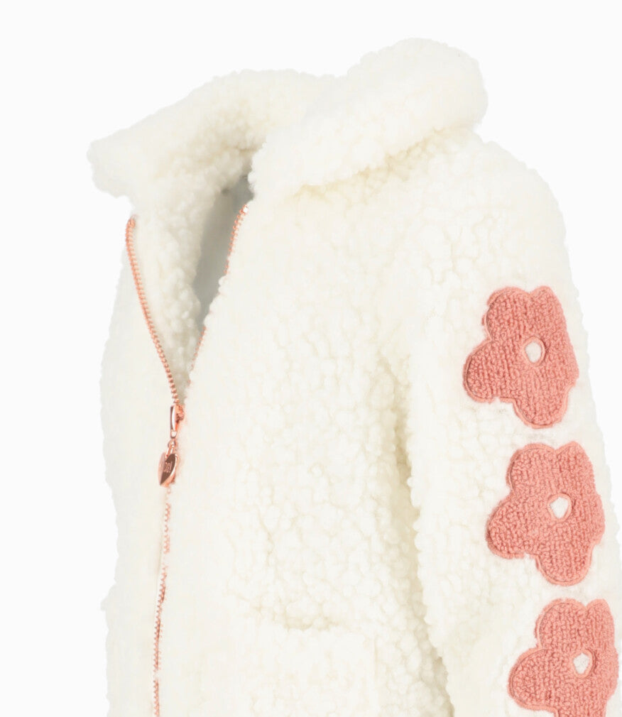 [NO PUBLICAR - GUARDADO] Chaqueta Bebé Niña Flores 6 meses / Blanco