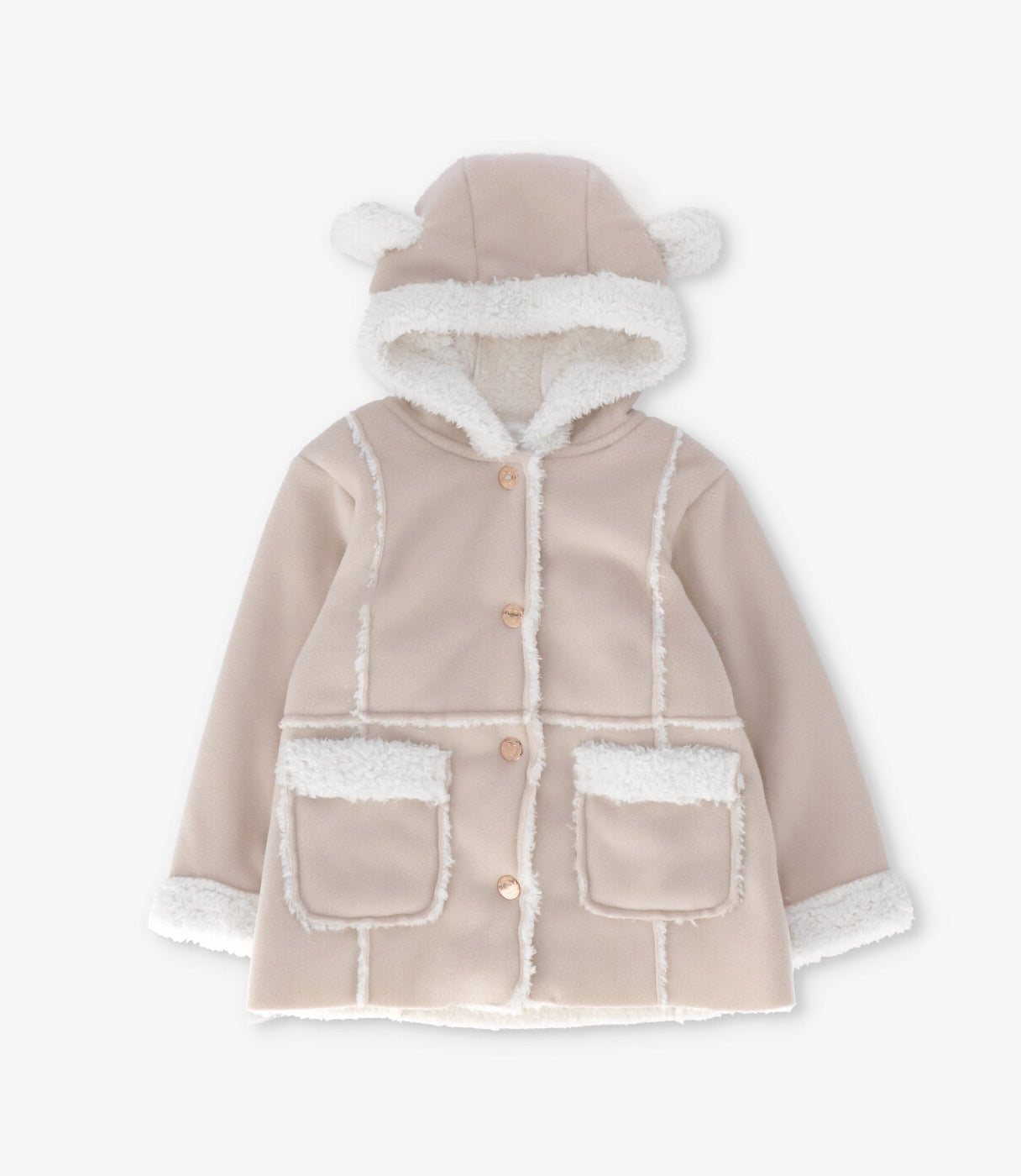 Chaqueta bebé niña gamulán 6 meses / Crudo