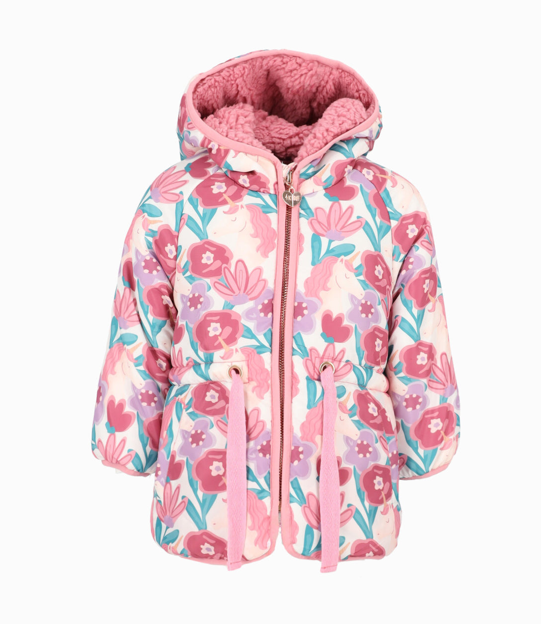Parka bebé niña floreada 6 meses / Rosado