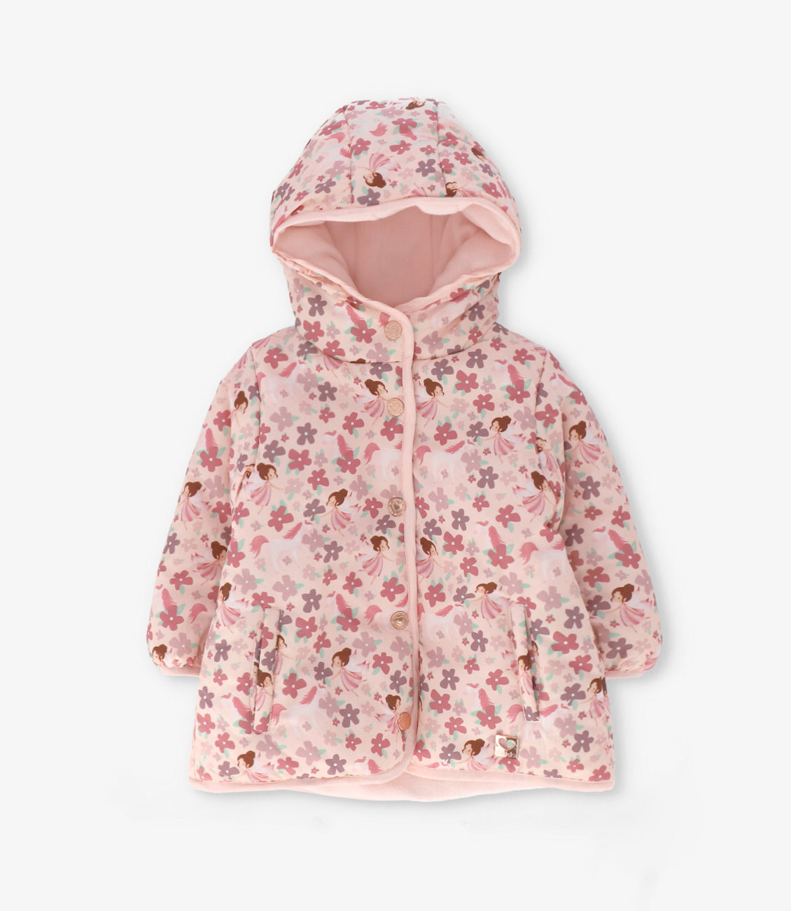 Parka bebé niña con flores 6 meses / Rosado