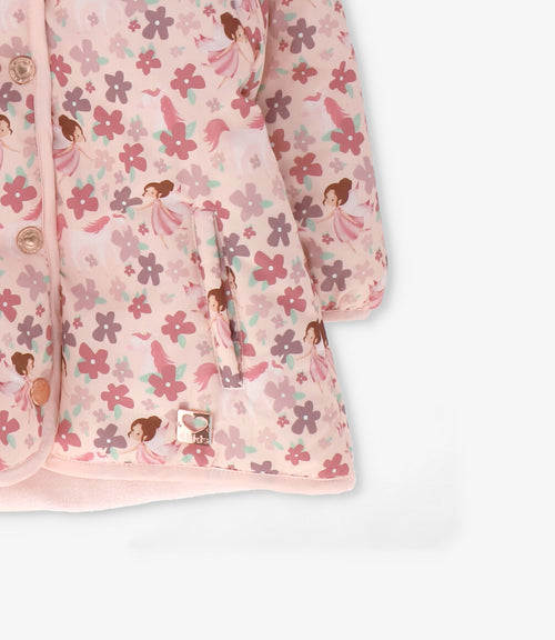 Parka bebé niña con flores 6 meses / Rosado