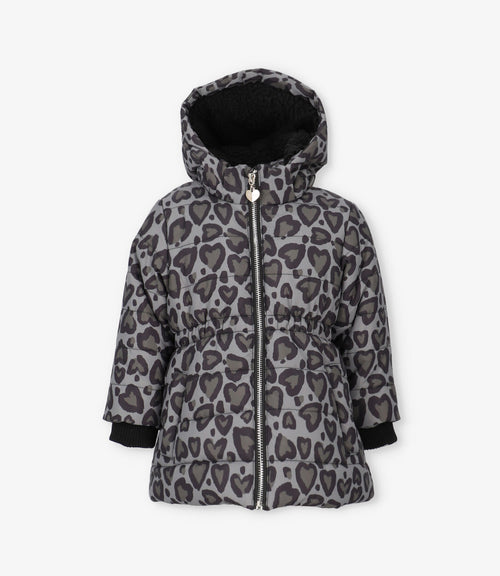 Parka bebé niña corazones 6 meses / Negro