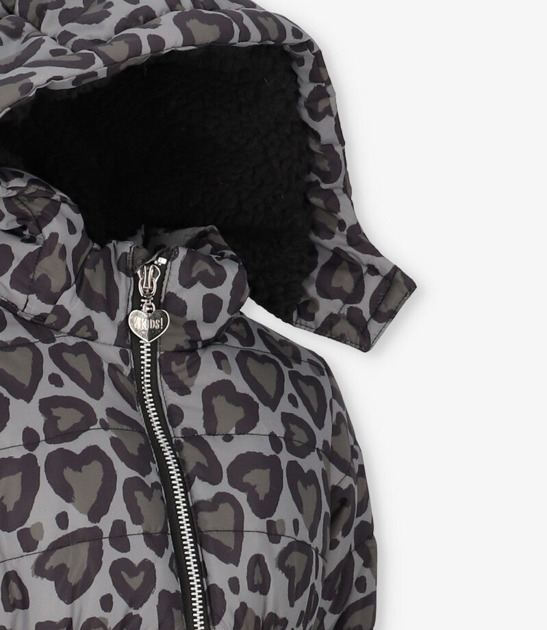 Parka bebé niña corazones 6 meses / Negro