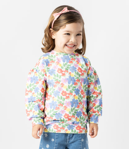 Polerón bebé niña floreado