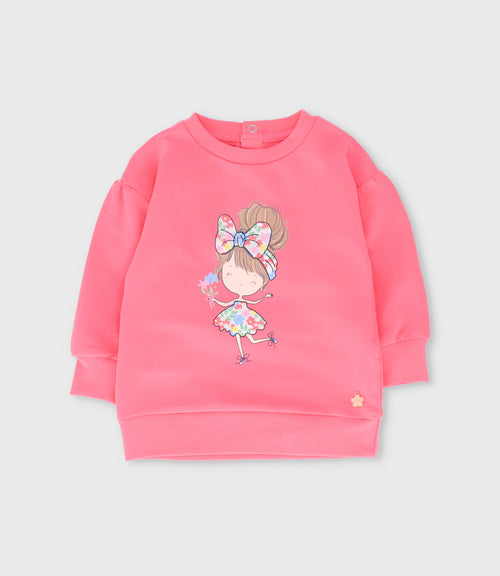 Polerón bebé niña con bailarina 6 meses / Coral