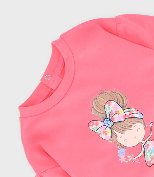 Polerón bebé niña con bailarina 6 meses / Coral
