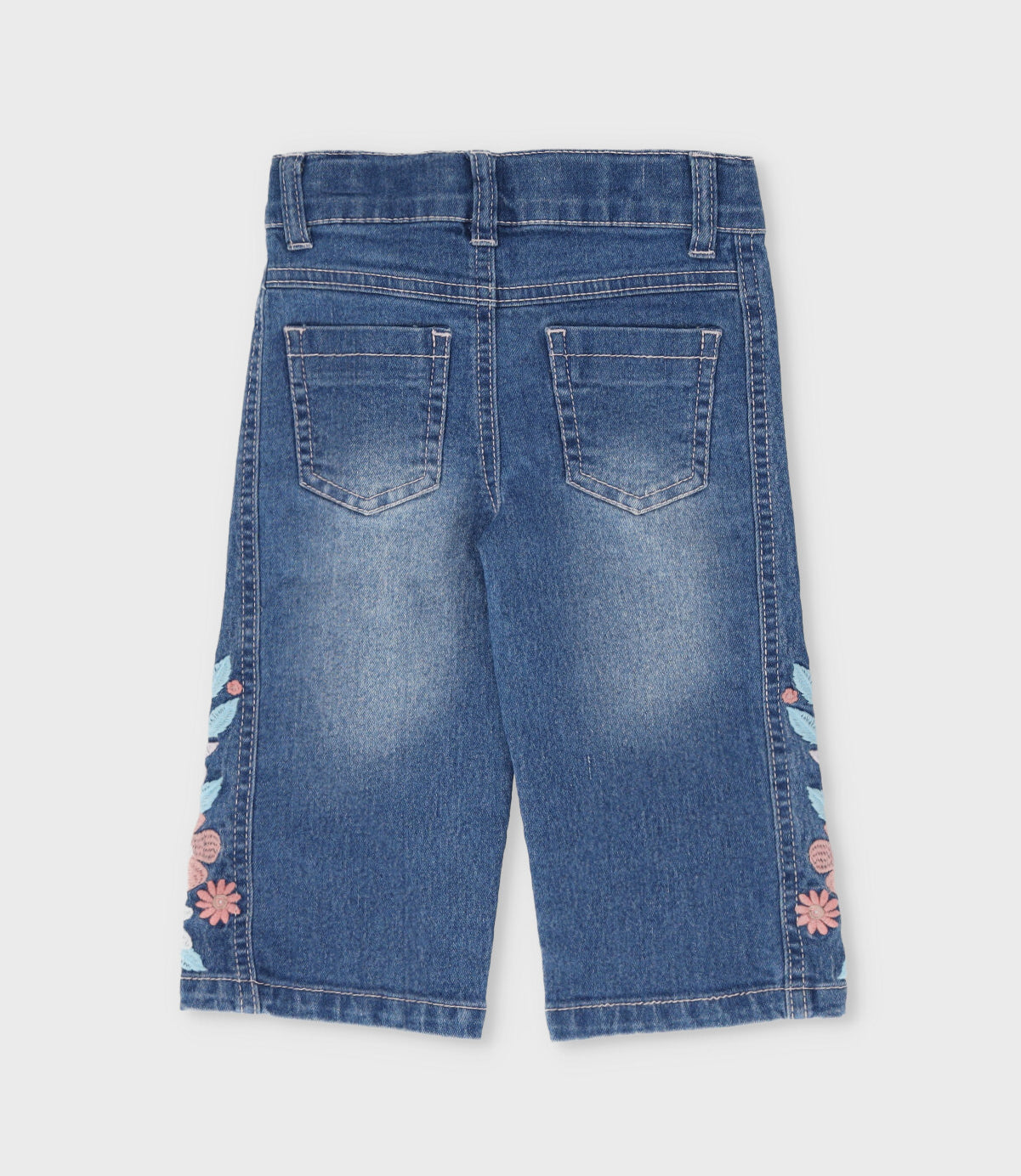 Jeans bebé niña con flores 6 meses / Azul Marino