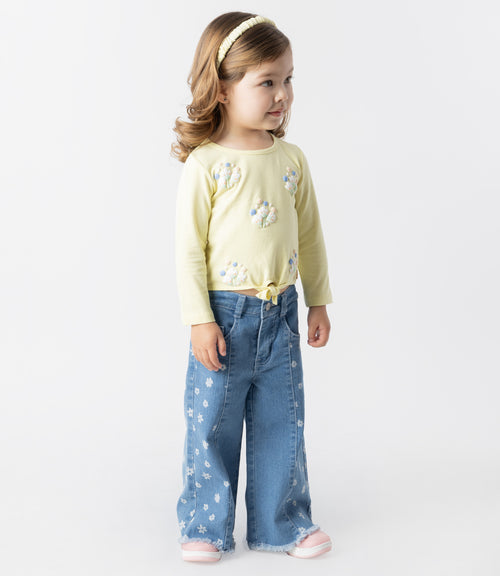Jeans bebé niña con flores