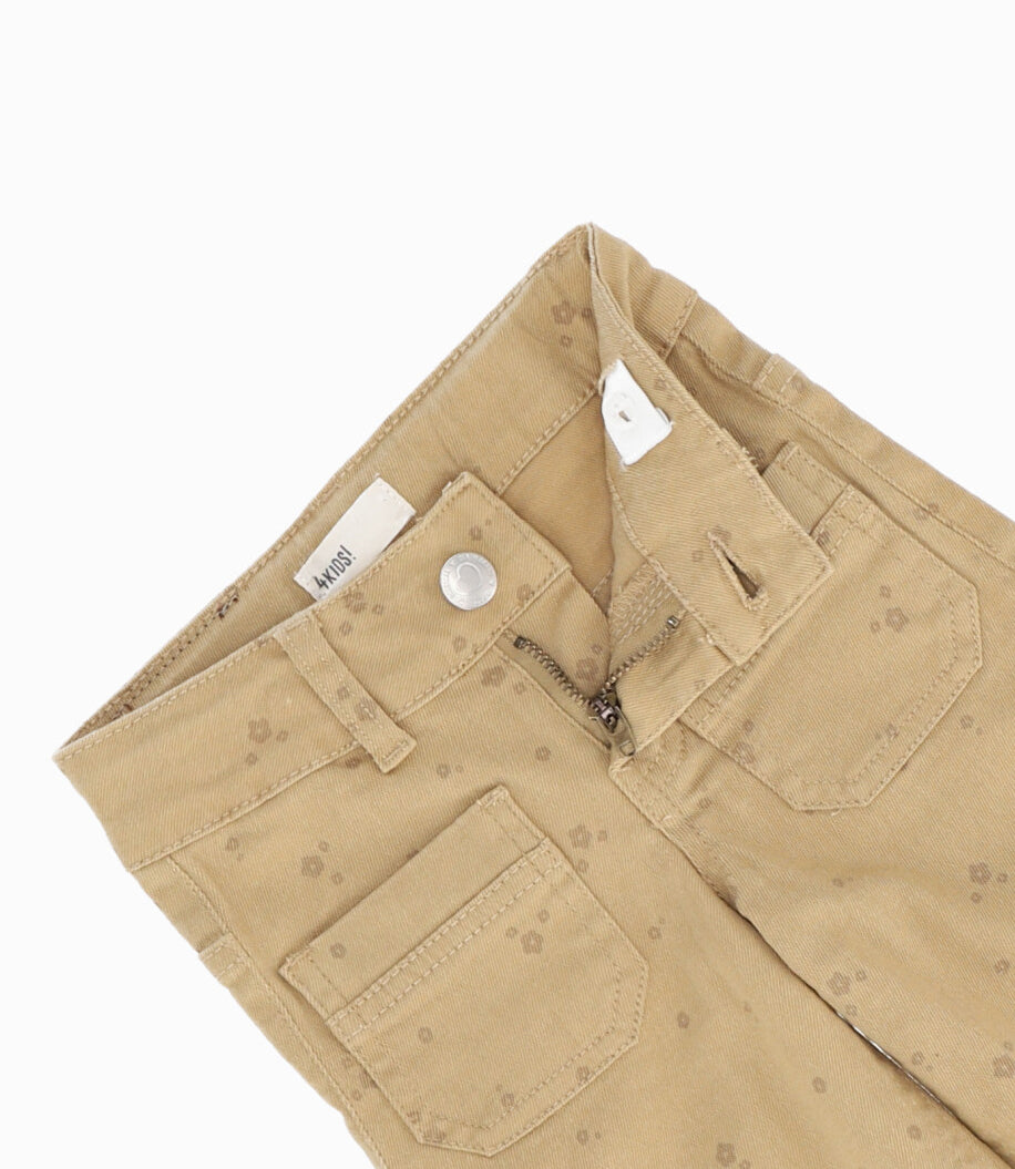 [NO PUBLICAR - GUARDADO] Pantalón Bebé Niña Con Flores 6 meses / Beige