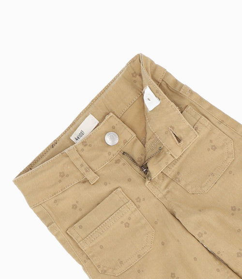 [NO PUBLICAR - GUARDADO] Pantalón Bebé Niña Con Flores 6 meses / Beige