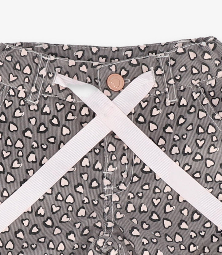 Pantalón bebé niña animal print 6 meses / Gris