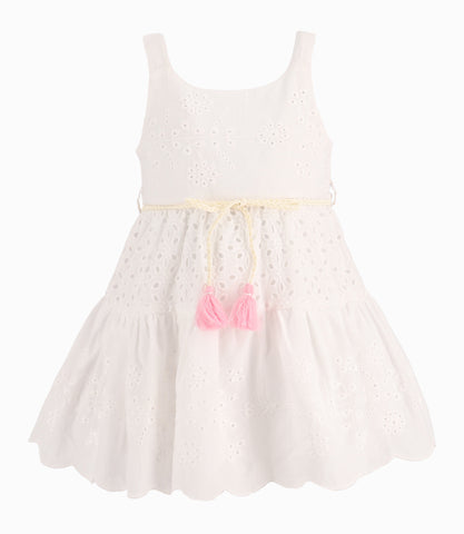 Vestido Bebé Niña Con Diseño Blanco