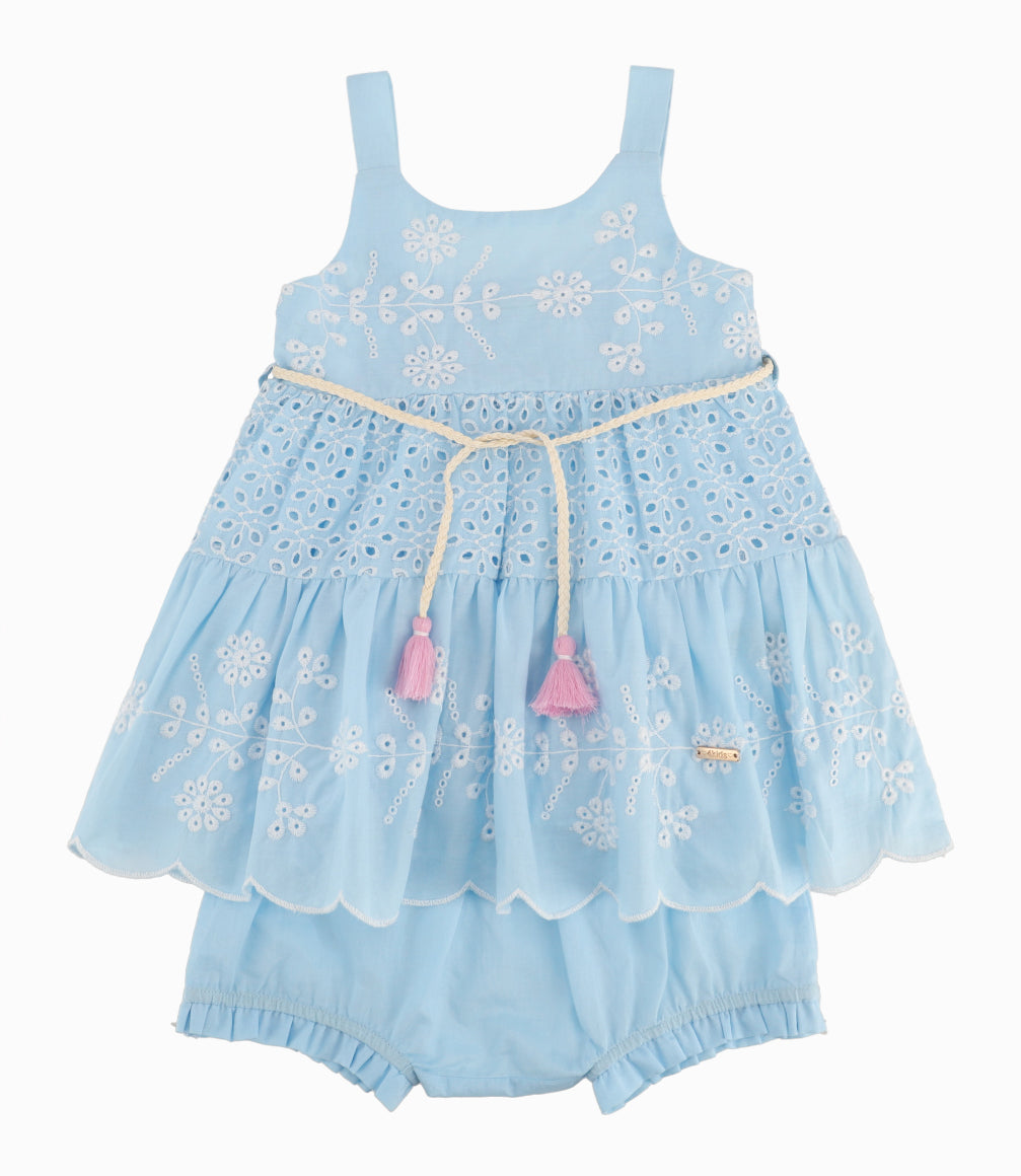 Vestido Bebé Niña Con Diseño Celeste 6 meses / Celeste