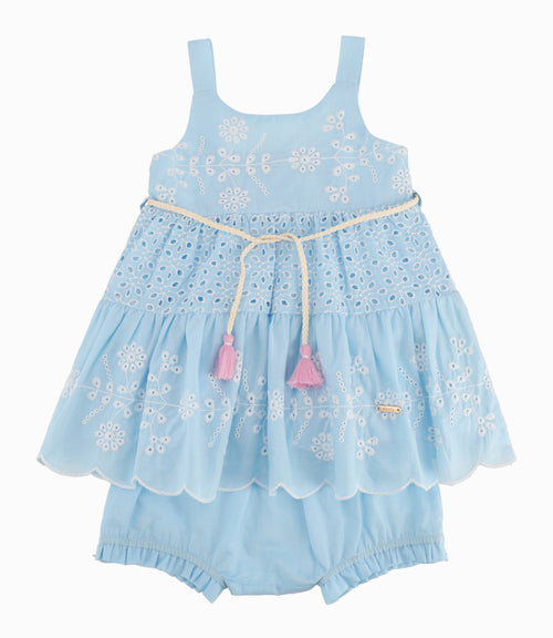 Vestido Bebé Niña Con Diseño Celeste 6 meses / Celeste