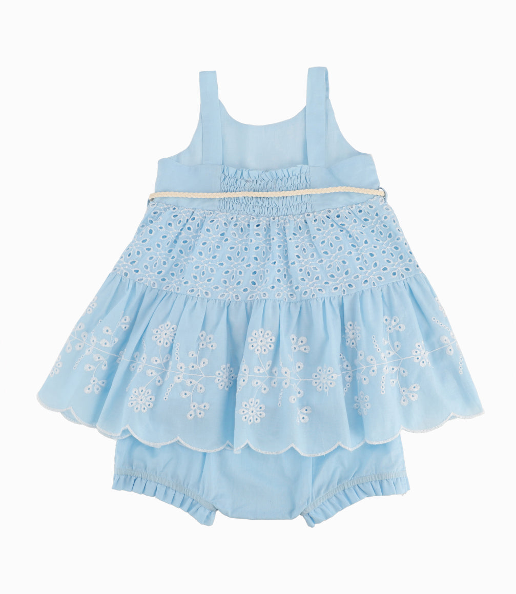 Vestido Bebé Niña Con Diseño Celeste 6 meses / Celeste