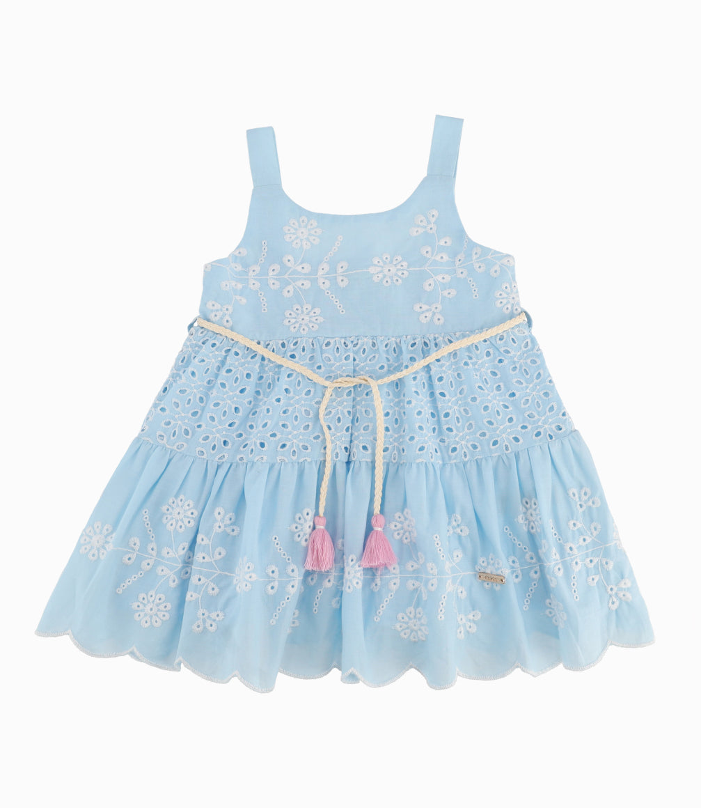 Vestido Bebé Niña Con Diseño Celeste 6 meses / Celeste