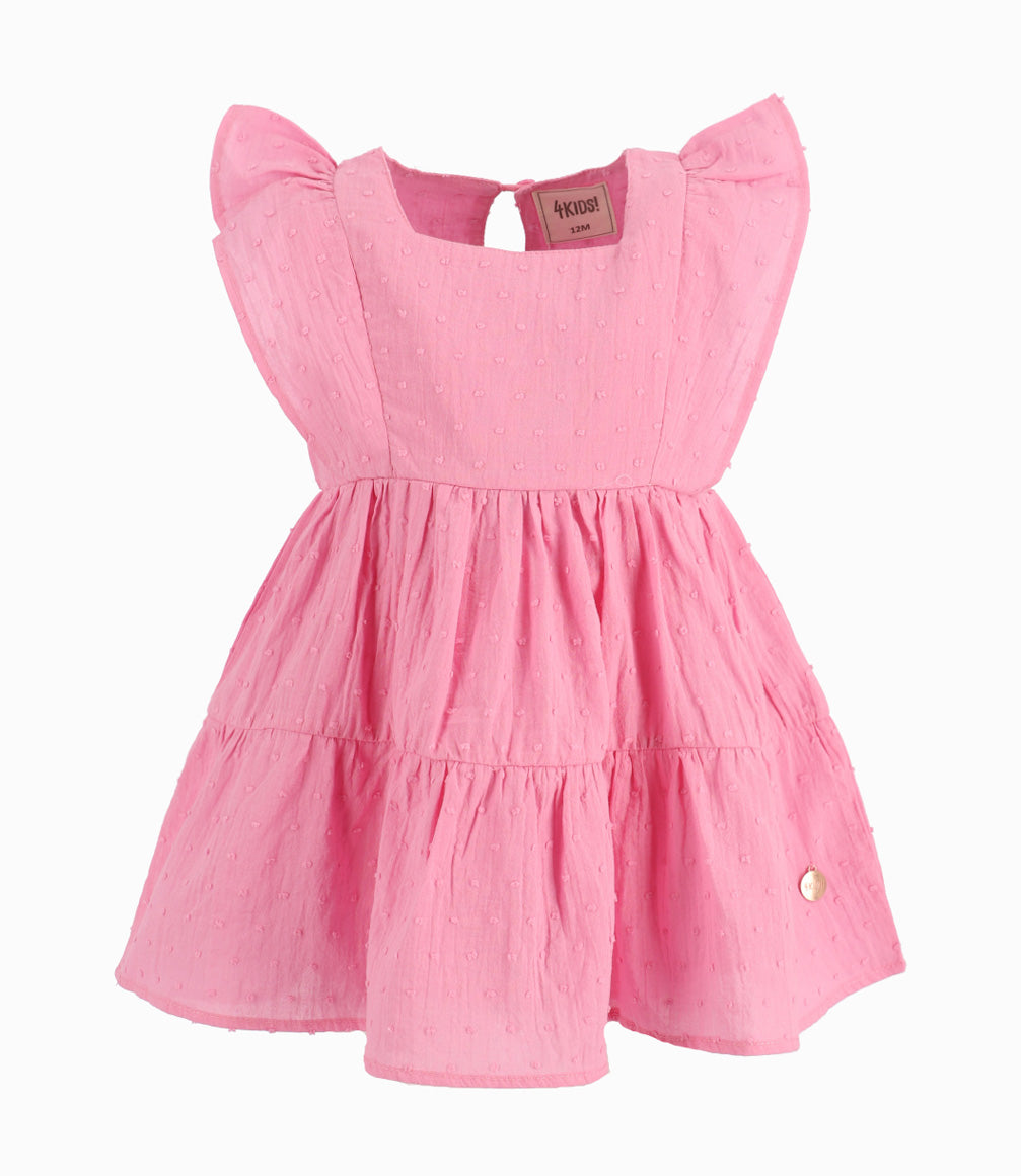 Vestido Bebé Niña Con Vuelos Rosado 6 meses / Rosado