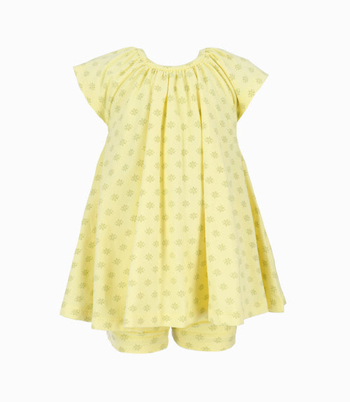 Vestido Bebé Niña Flores Bordadas 12 meses / Amarillo