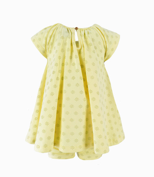 Vestido Bebé Niña Flores Bordadas 12 meses / Amarillo