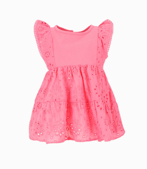 Vestido bebé niña con vuelos 6 meses / Rosado