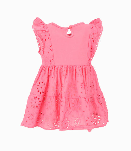 Vestido bebé niña con vuelos 6 meses / Rosado