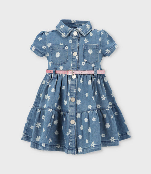 Vestido bebé niña denim 6 meses / Azul Marino