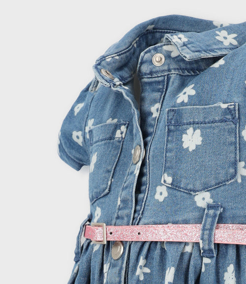 Vestido bebé niña denim 6 meses / Azul Marino