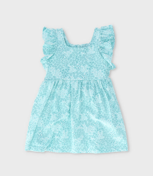 Vestido bebé niña con vuelos 6 meses / Menta
