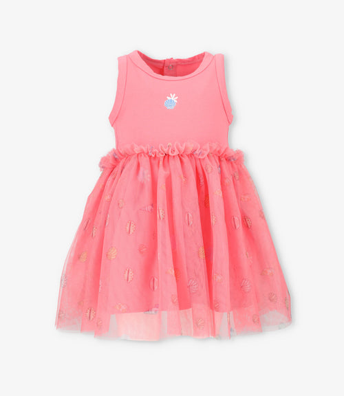 Vestido bebé niña con tul 6 meses / Coral