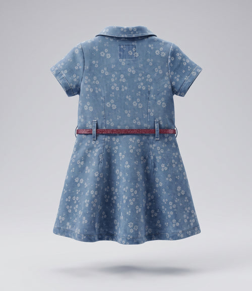 Vestido bebé niña denim 6 meses / Celeste