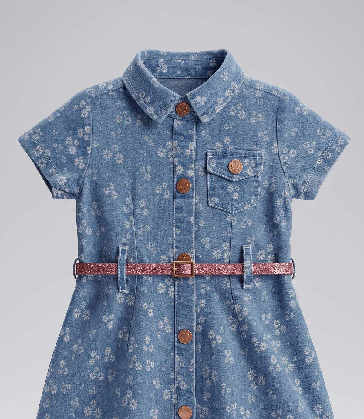 Vestido bebé niña denim 6 meses / Celeste