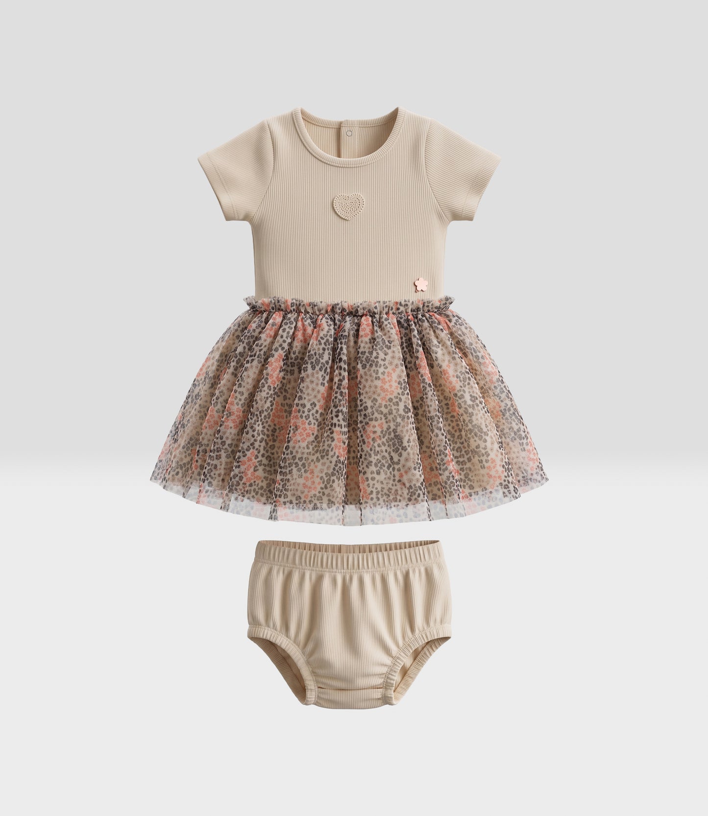 Vestido bebé niña animal print 6 meses / Beige