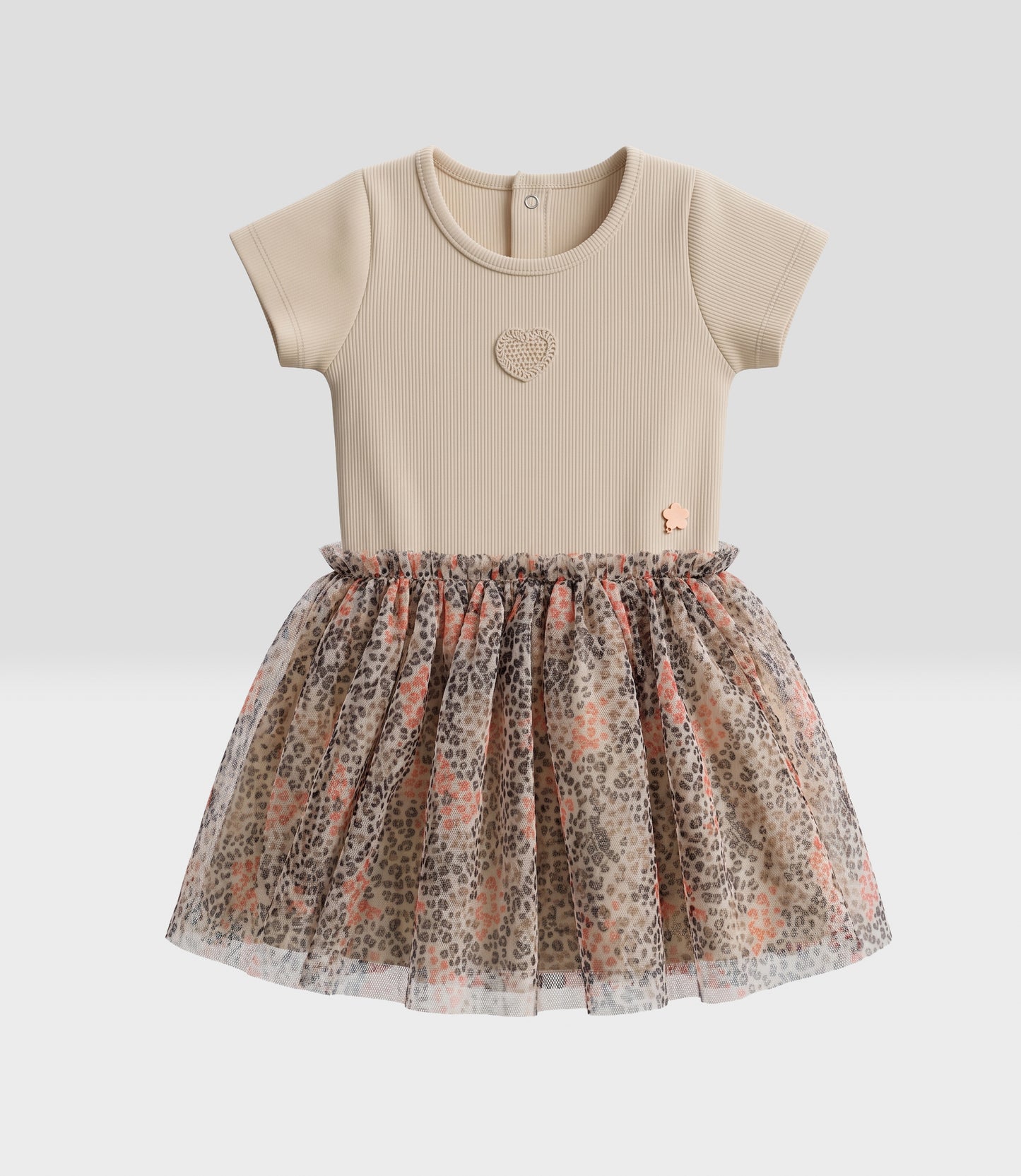 Vestido bebé niña animal print 6 meses / Beige