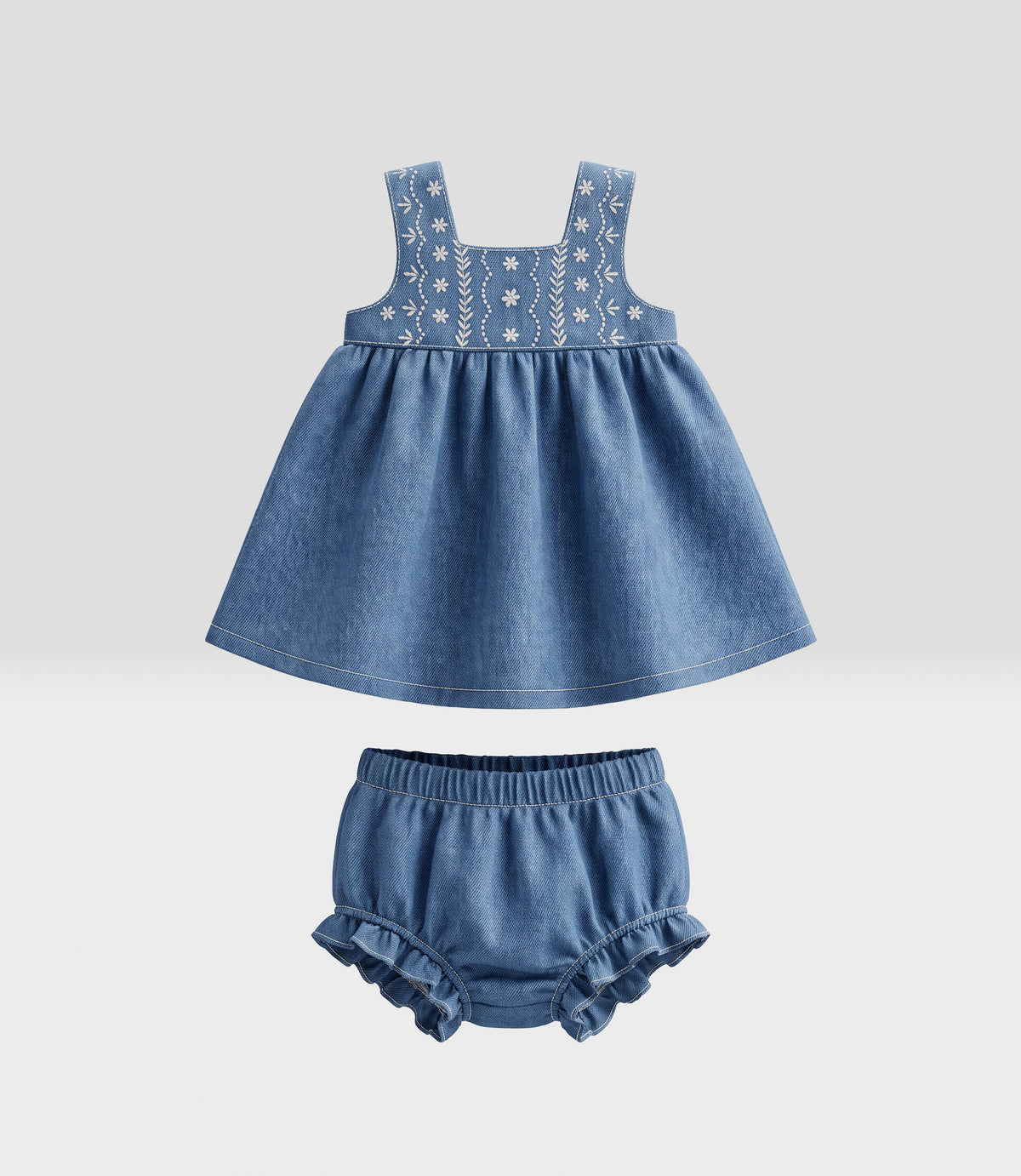 Vestido bebé niña denim 6 meses / Celeste