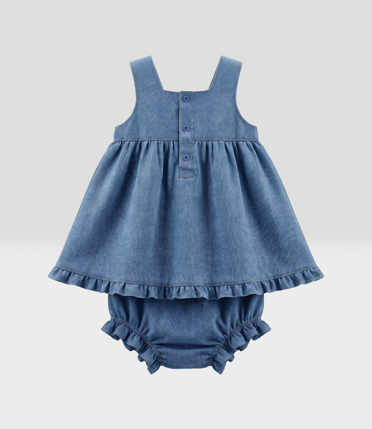 Vestido bebé niña denim 6 meses / Celeste