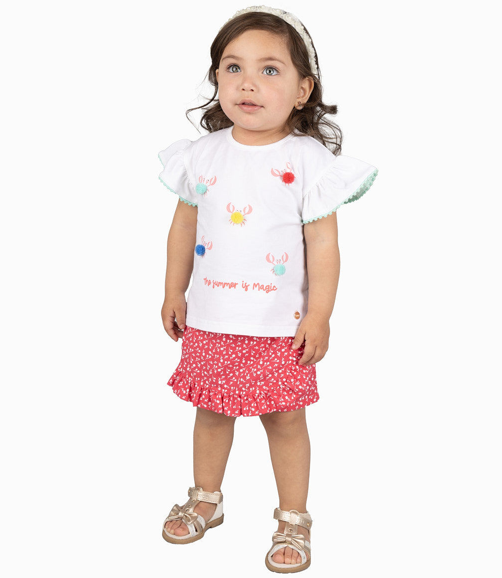 Short Bebé Niña Falda Short Coral 3 meses / Coral