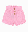 Short Bebé Niña Flores Bordadas Rosado