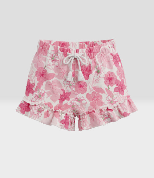 Short bebé niña con flores 6 meses / Rosado